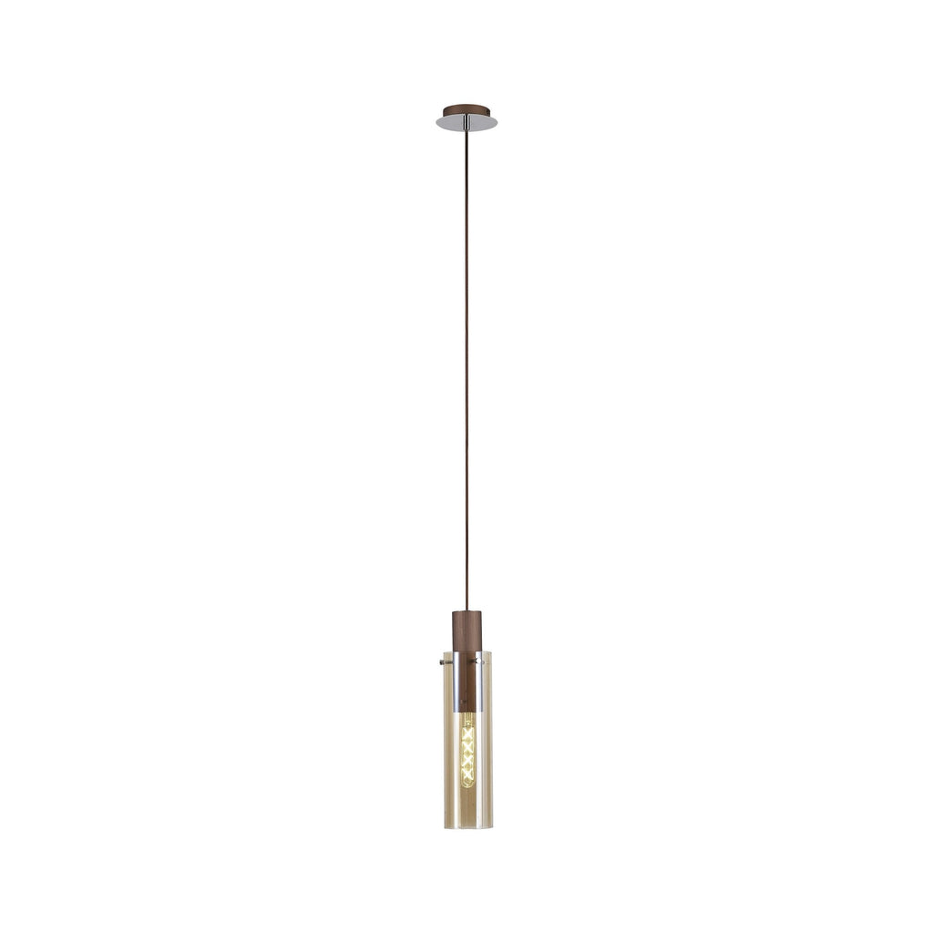 NL91649 Tokyo Slim 1 Light Pendant Mocha Polished Chrome