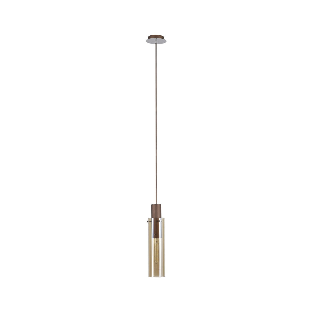 NL91649 Tokyo Slim 1 Light Pendant Mocha Polished Chrome
