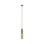 NL91649 Tokyo Slim 1 Light Pendant Mocha Polished Chrome
