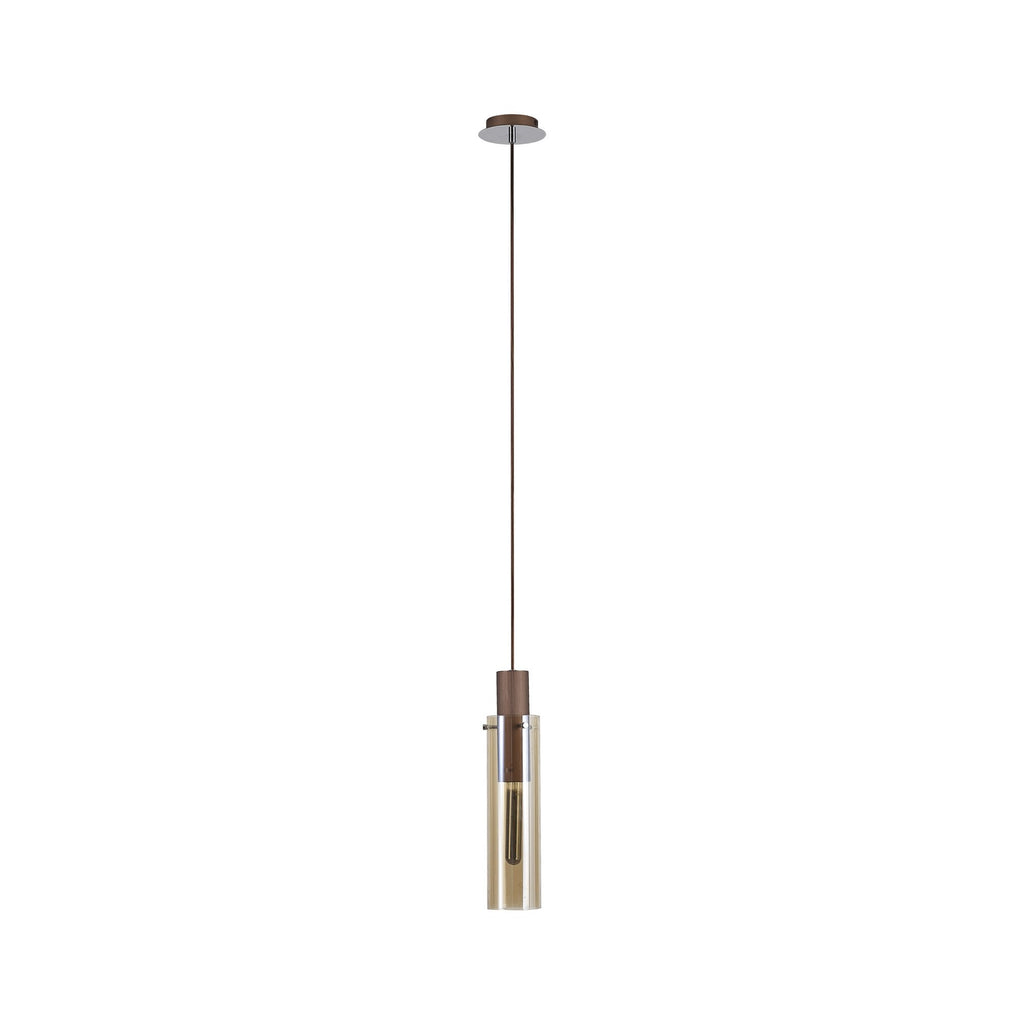 NL91649 Tokyo Slim 1 Light Pendant Mocha Polished Chrome
