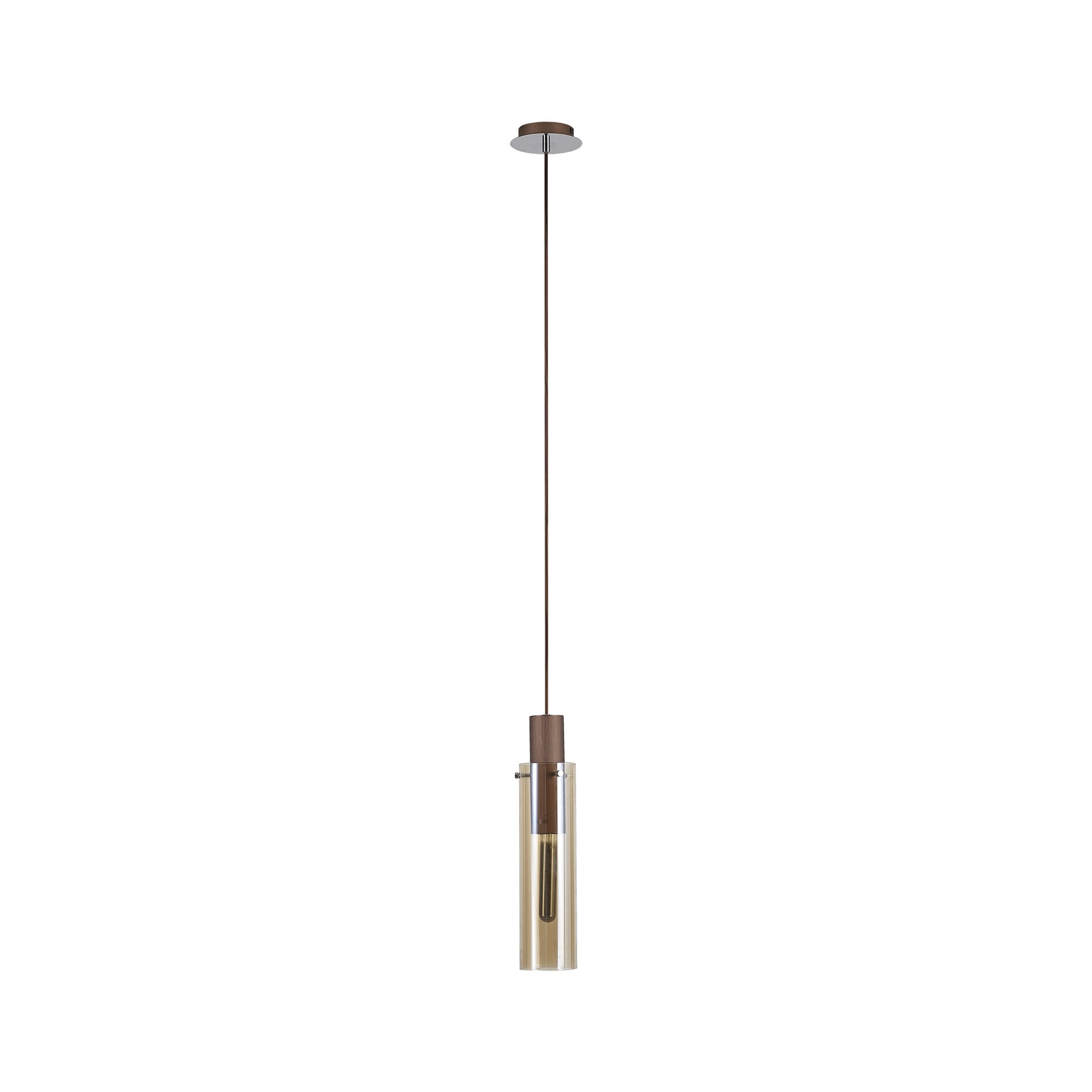 NL91649 Tokyo Slim 1 Light Pendant Mocha Polished Chrome