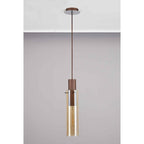 NL91649 Tokyo Slim 1 Light Pendant Mocha Polished Chrome
