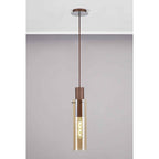 NL91649 Tokyo Slim 1 Light Pendant Mocha Polished Chrome