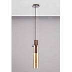 NL91649 Tokyo Slim 1 Light Pendant Mocha Polished Chrome