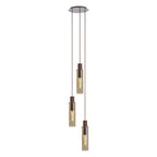 NL91659 Tokyo Slim 3 Light Round Pendant Mocha Polished Chrome