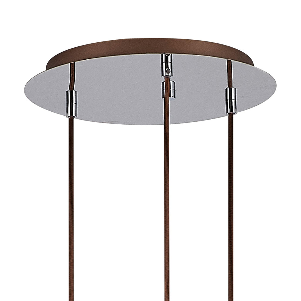 NL91659 Tokyo Slim 3 Light Round Pendant Mocha Polished Chrome