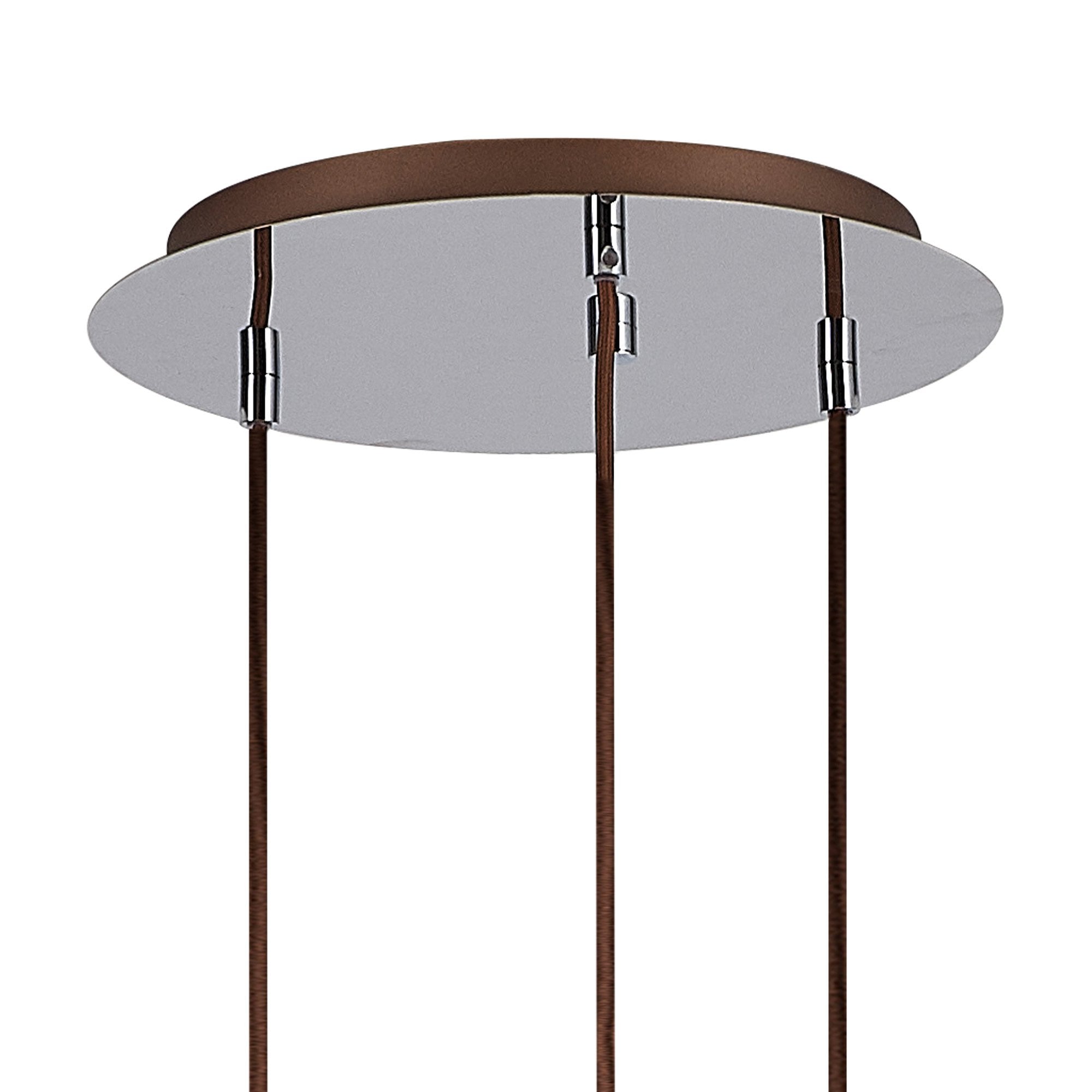 NL91659 Tokyo Slim 3 Light Round Pendant Mocha Polished Chrome