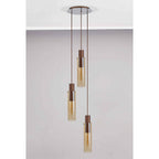 NL91659 Tokyo Slim 3 Light Round Pendant Mocha Polished Chrome