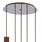 NL91669 Tokyo Slim 5 Light Round Pendant Mocha Polished Chrome