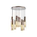 NL91679 Tokyo  Slim 9 Light Round Pendant Mocha Polished Chrome