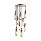 NL91679 Tokyo  Slim 9 Light Round Pendant Mocha Polished Chrome