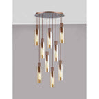 NL91679 Tokyo  Slim 9 Light Round Pendant Mocha Polished Chrome