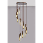 NL91689 Tokyo Slim 15 Light Round Pendant Mocha Polished Chrome