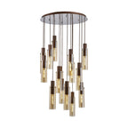 NL91689 Tokyo Slim 15 Light Round Pendant Mocha Polished Chrome