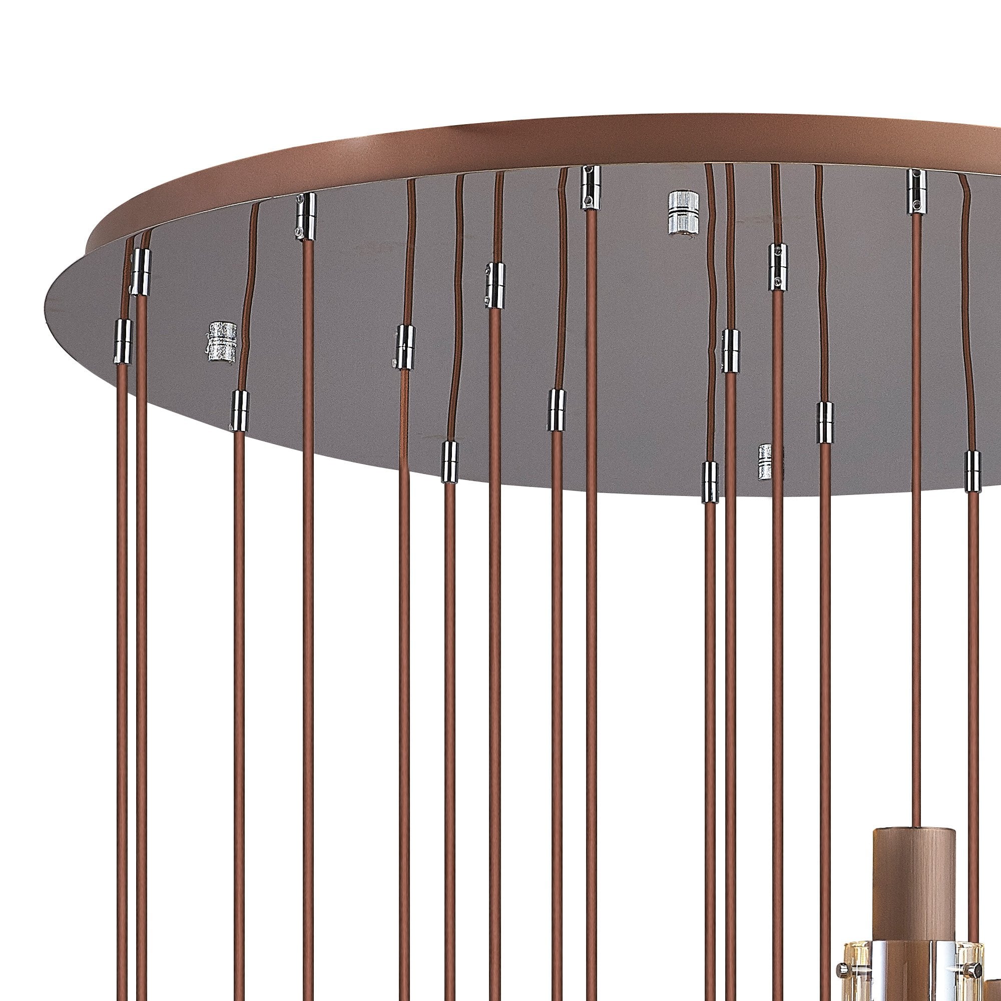 NL91699 Tokyo Slim 21 Light Round Pendant Mocha Polished Chrome