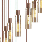 NL91699 Tokyo Slim 21 Light Round Pendant Mocha Polished Chrome