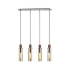 NL91709 Tokyo  Slim 4 Light Linear Pendant Mocha Polished Chrome