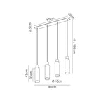 NL91709 Tokyo  Slim 4 Light Linear Pendant Mocha Polished Chrome