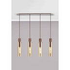 NL91709 Tokyo  Slim 4 Light Linear Pendant Mocha Polished Chrome