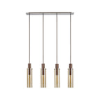 NL91709 Tokyo  Slim 4 Light Linear Pendant Mocha Polished Chrome