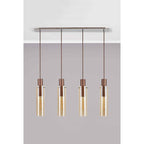 NL91709 Tokyo  Slim 4 Light Linear Pendant Mocha Polished Chrome