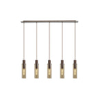 NL91719 Tokyo  Slim 5 Light Linear Pendant Mocha Polished Chrome