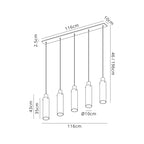 NL91719 Tokyo  Slim 5 Light Linear Pendant Mocha Polished Chrome