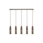 NL91719 Tokyo  Slim 5 Light Linear Pendant Mocha Polished Chrome