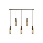 NL91719 Tokyo  Slim 5 Light Linear Pendant Mocha Polished Chrome