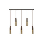 NL91719 Tokyo  Slim 5 Light Linear Pendant Mocha Polished Chrome