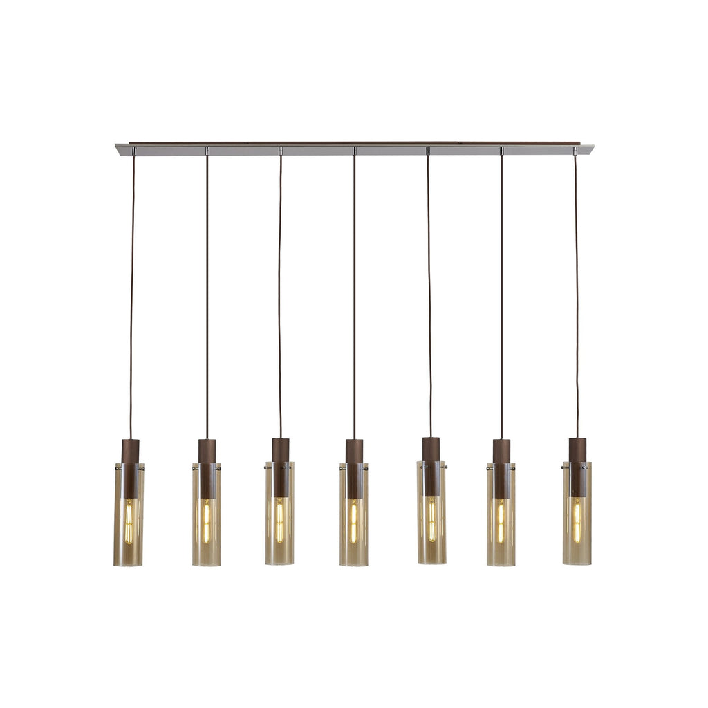NL91729 Tokyo Slim 7 Light Linear Pendant Mocha Polished Chrome