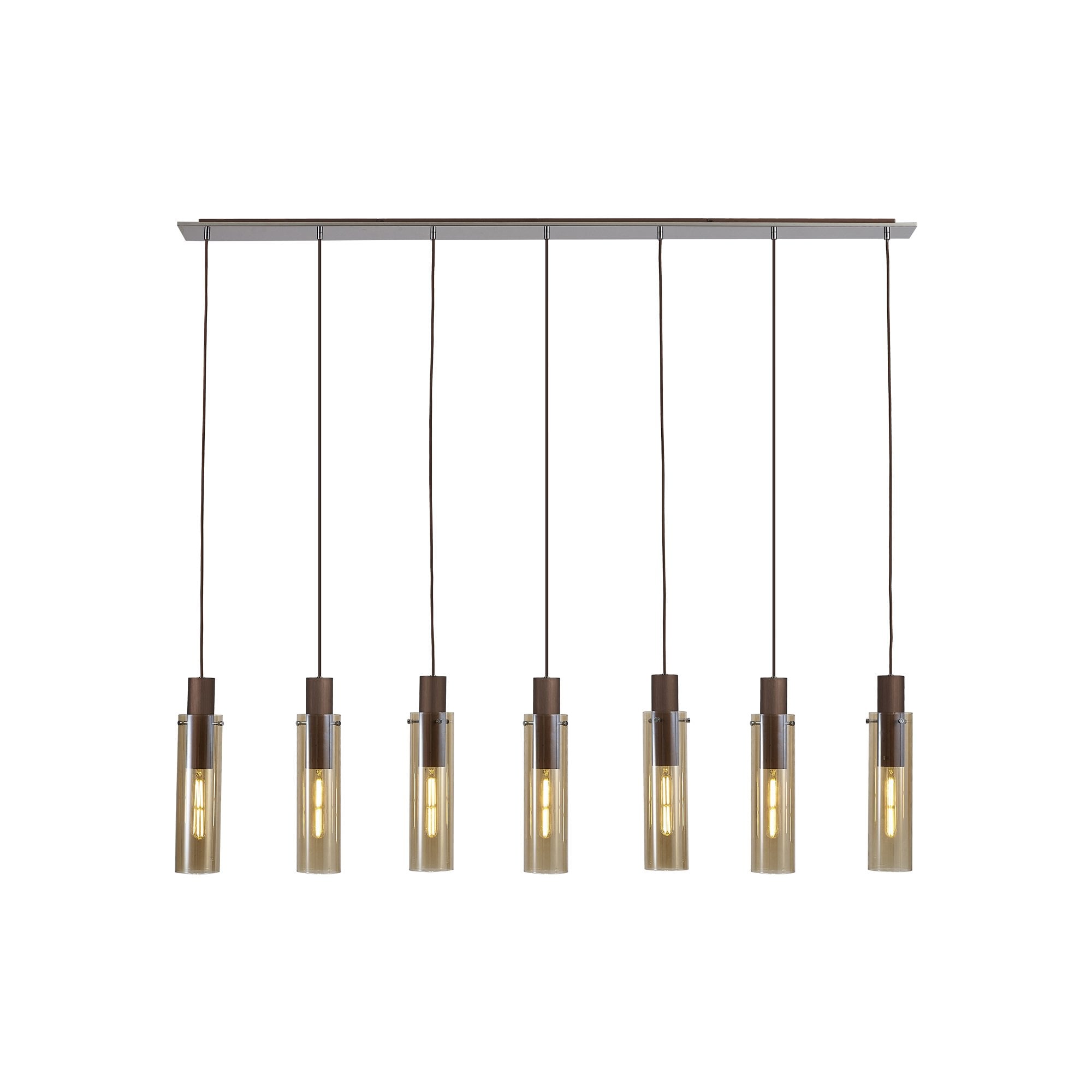 NL91729 Tokyo Slim 7 Light Linear Pendant Mocha Polished Chrome