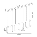 NL91729 Tokyo Slim 7 Light Linear Pendant Mocha Polished Chrome