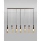 NL91729 Tokyo Slim 7 Light Linear Pendant Mocha Polished Chrome