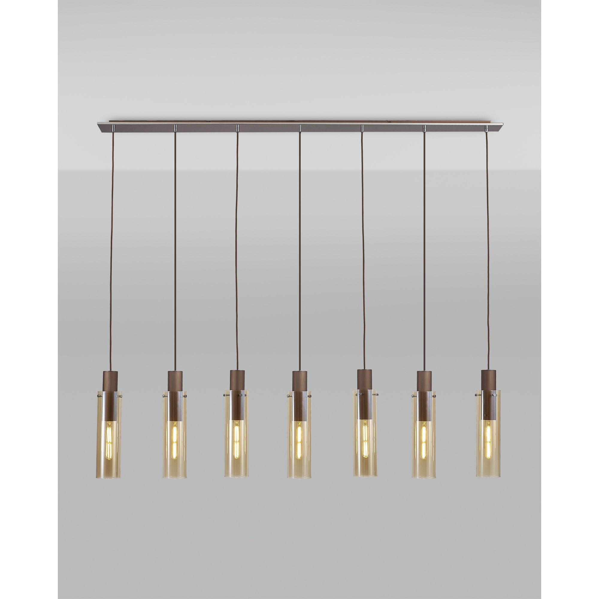 NL91729 Tokyo Slim 7 Light Linear Pendant Mocha Polished Chrome
