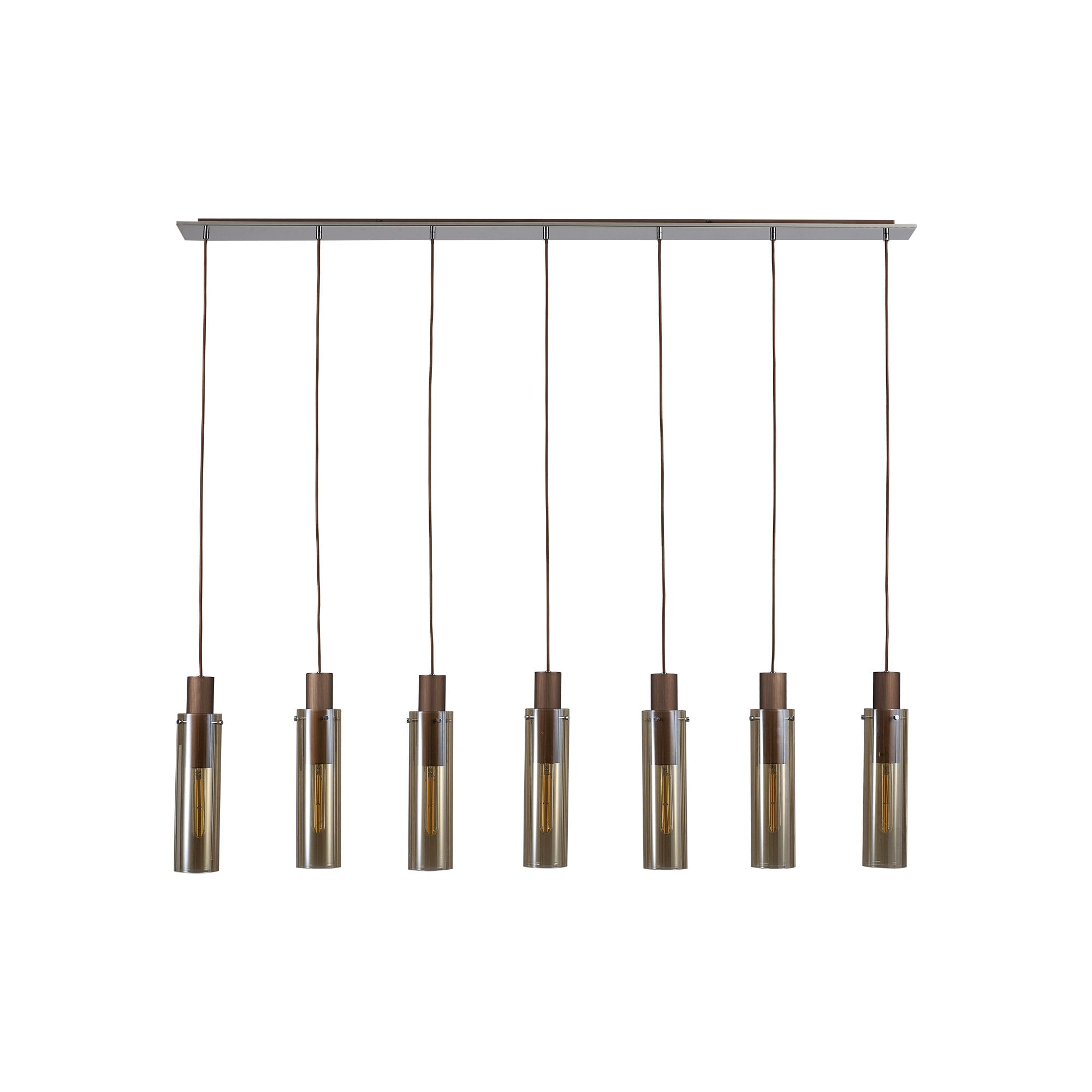 NL91729 Tokyo Slim 7 Light Linear Pendant Mocha Polished Chrome
