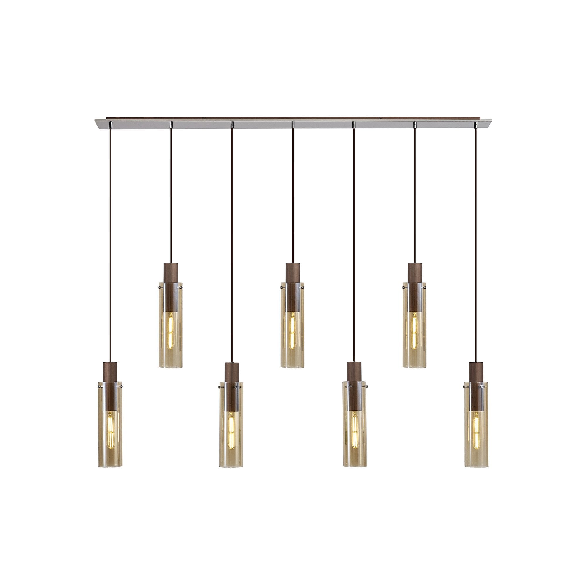 NL91729 Tokyo Slim 7 Light Linear Pendant Mocha Polished Chrome