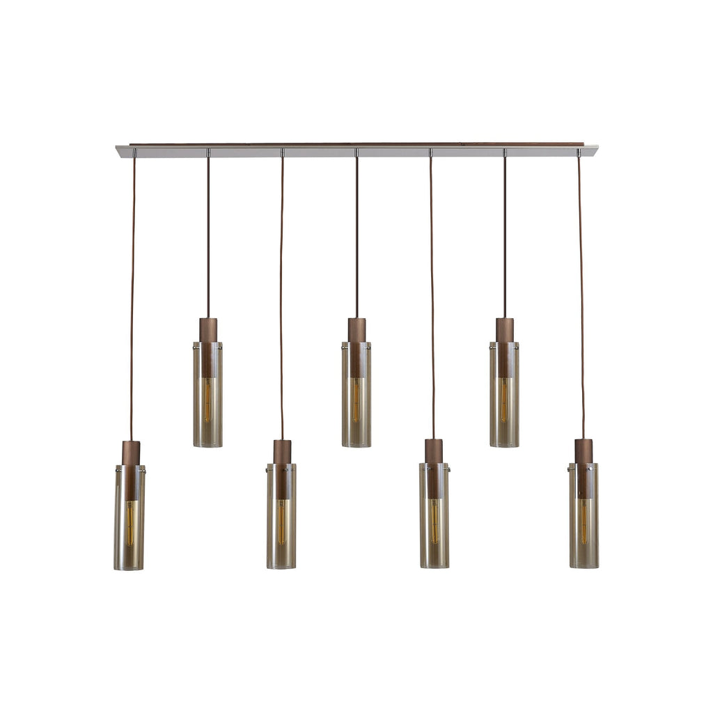 NL91729 Tokyo Slim 7 Light Linear Pendant Mocha Polished Chrome