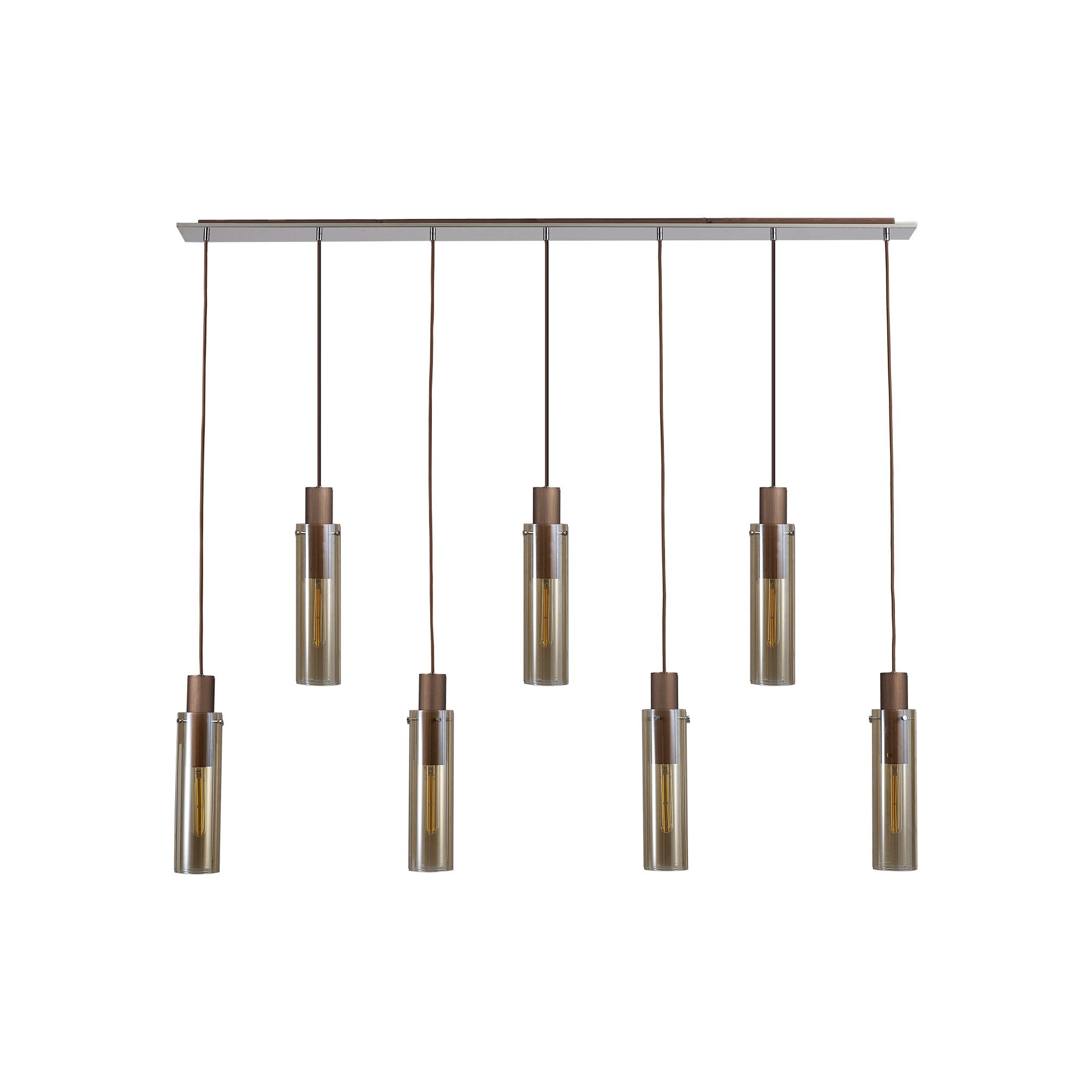 NL91729 Tokyo Slim 7 Light Linear Pendant Mocha Polished Chrome