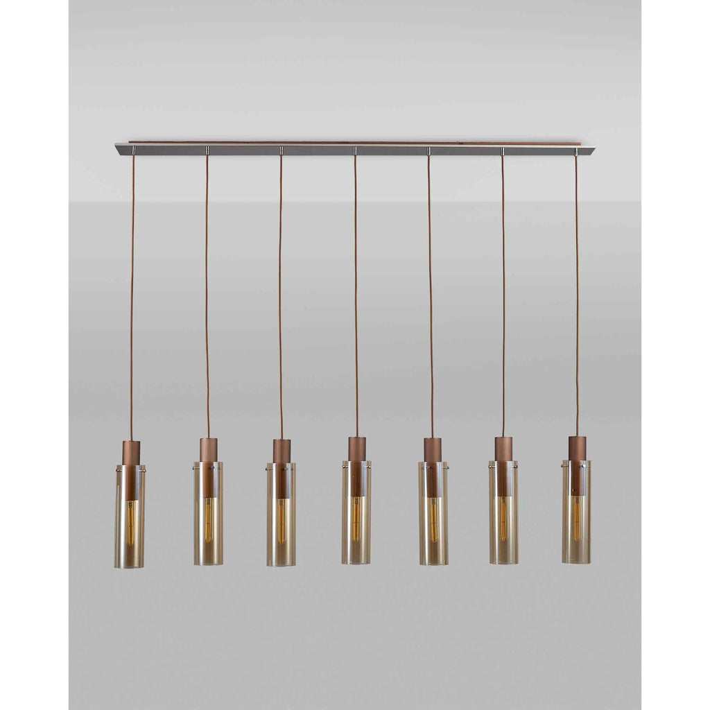 NL91729 Tokyo Slim 7 Light Linear Pendant Mocha Polished Chrome