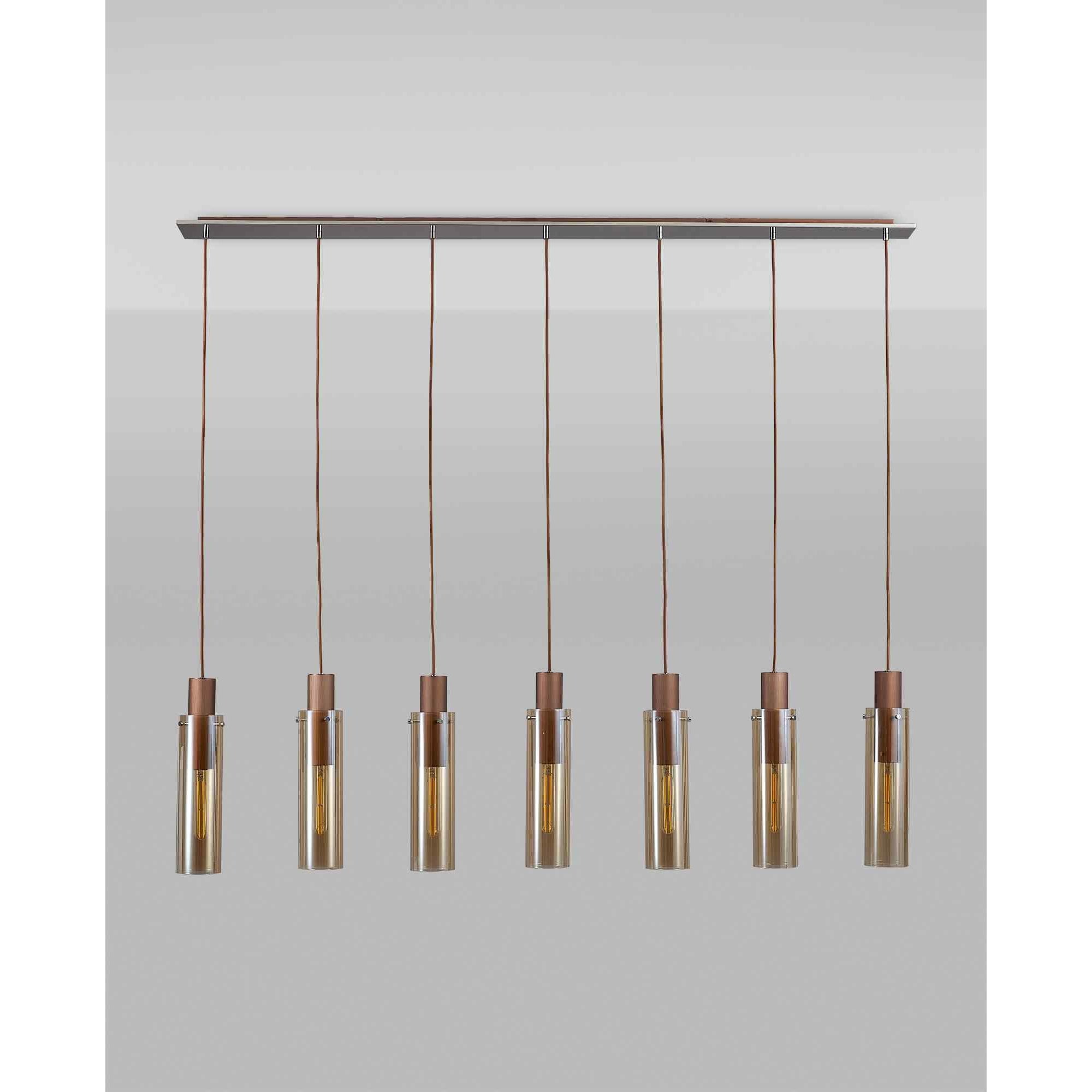 NL91729 Tokyo Slim 7 Light Linear Pendant Mocha Polished Chrome