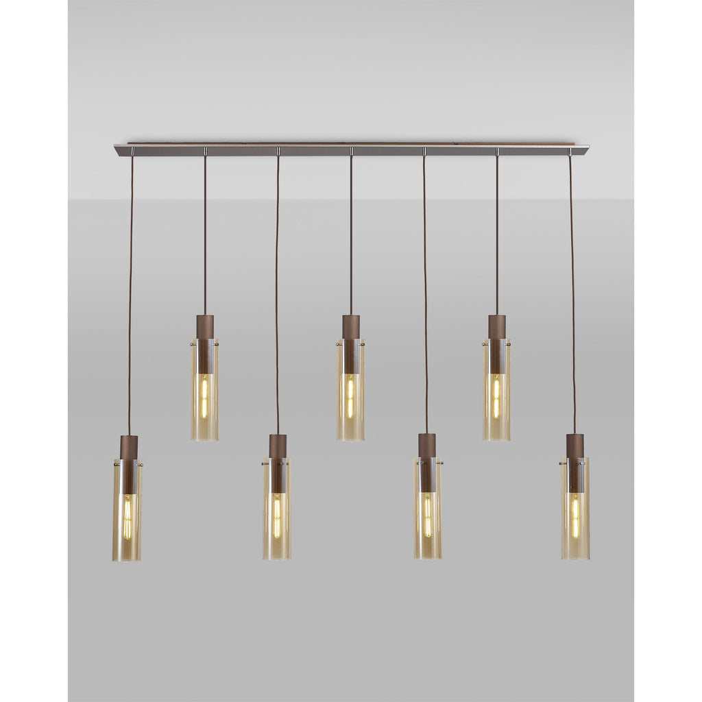 NL91729 Tokyo Slim 7 Light Linear Pendant Mocha Polished Chrome