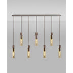 NL91729 Tokyo Slim 7 Light Linear Pendant Mocha Polished Chrome