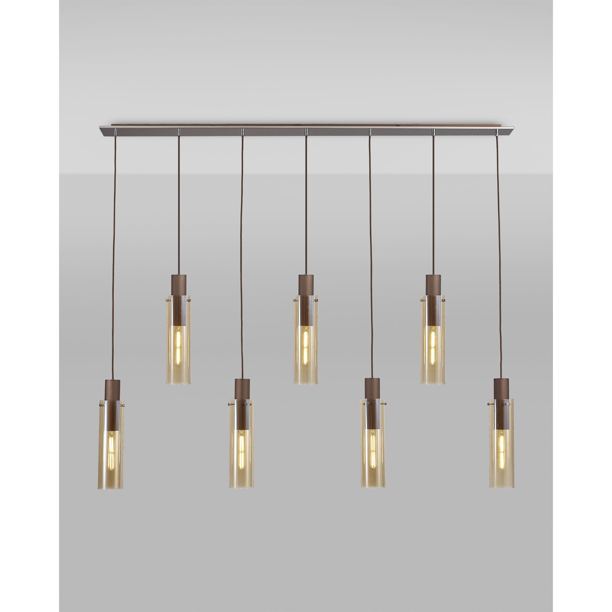 NL91729 Tokyo Slim 7 Light Linear Pendant Mocha Polished Chrome