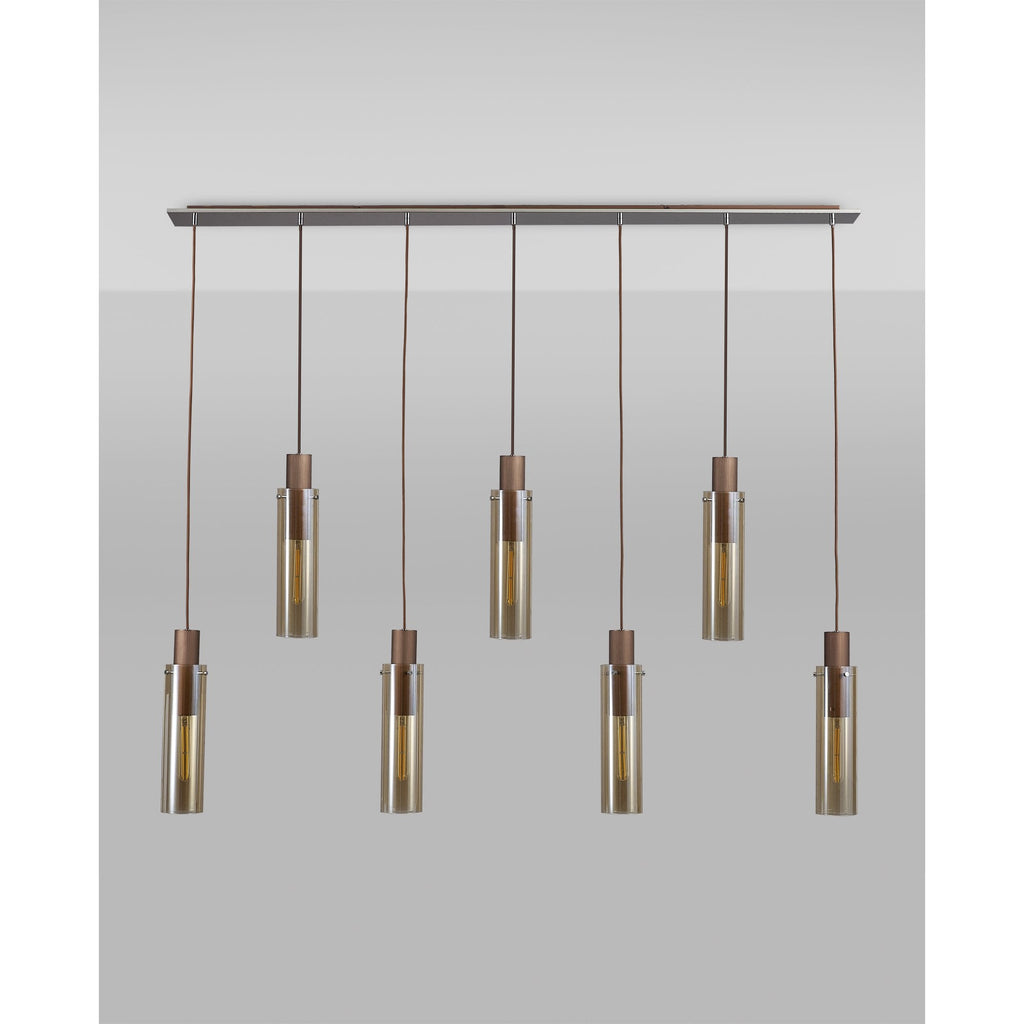 NL91729 Tokyo Slim 7 Light Linear Pendant Mocha Polished Chrome