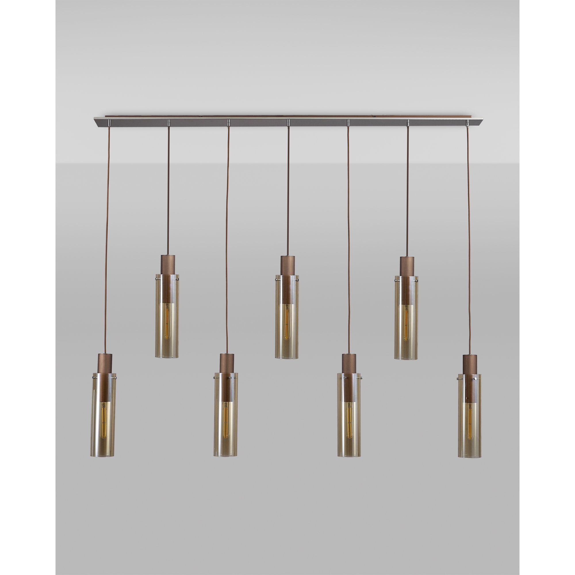 NL91729 Tokyo Slim 7 Light Linear Pendant Mocha Polished Chrome