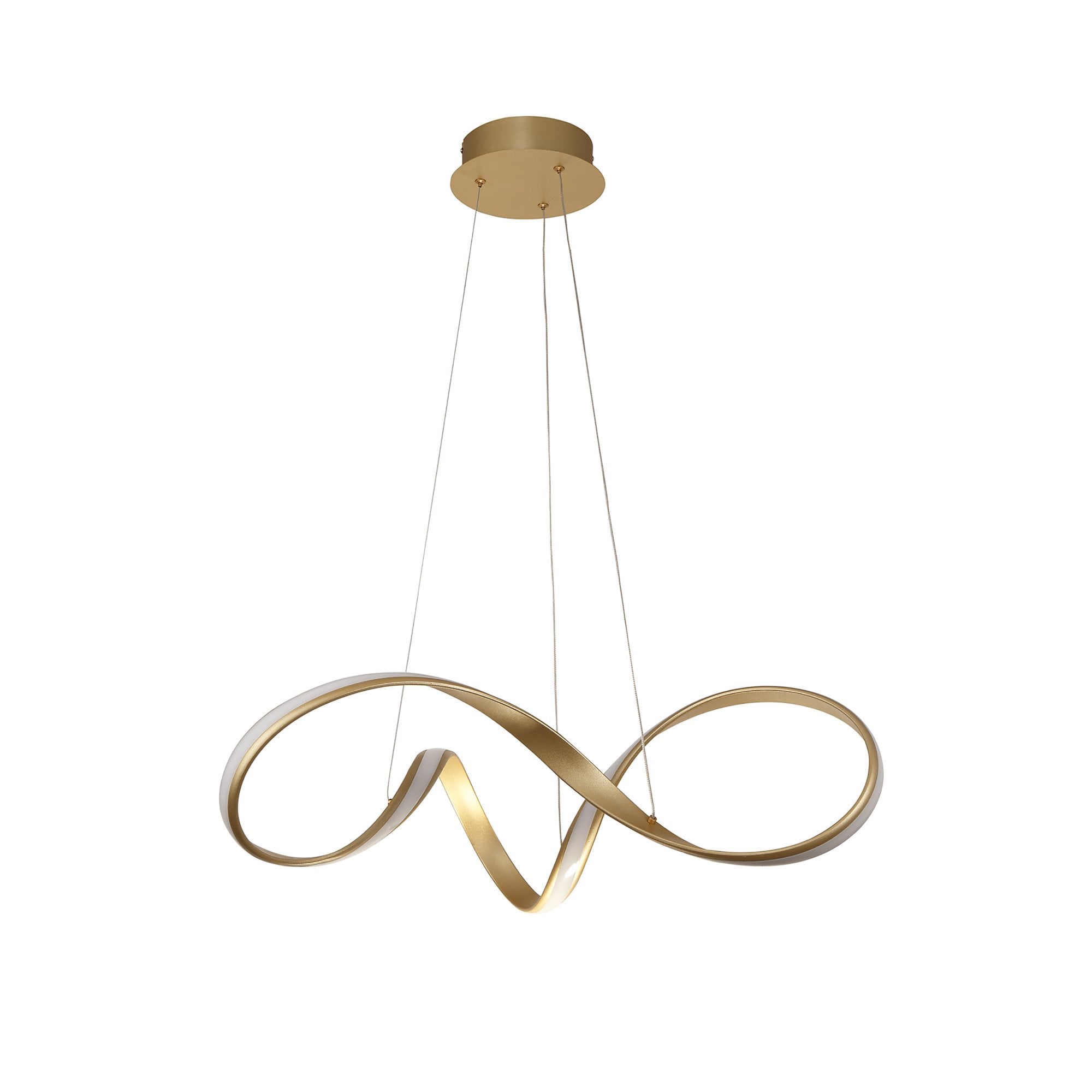 NL7077/DIM9 Brandon 1 LED Medium Pendant Sand Gold Opal