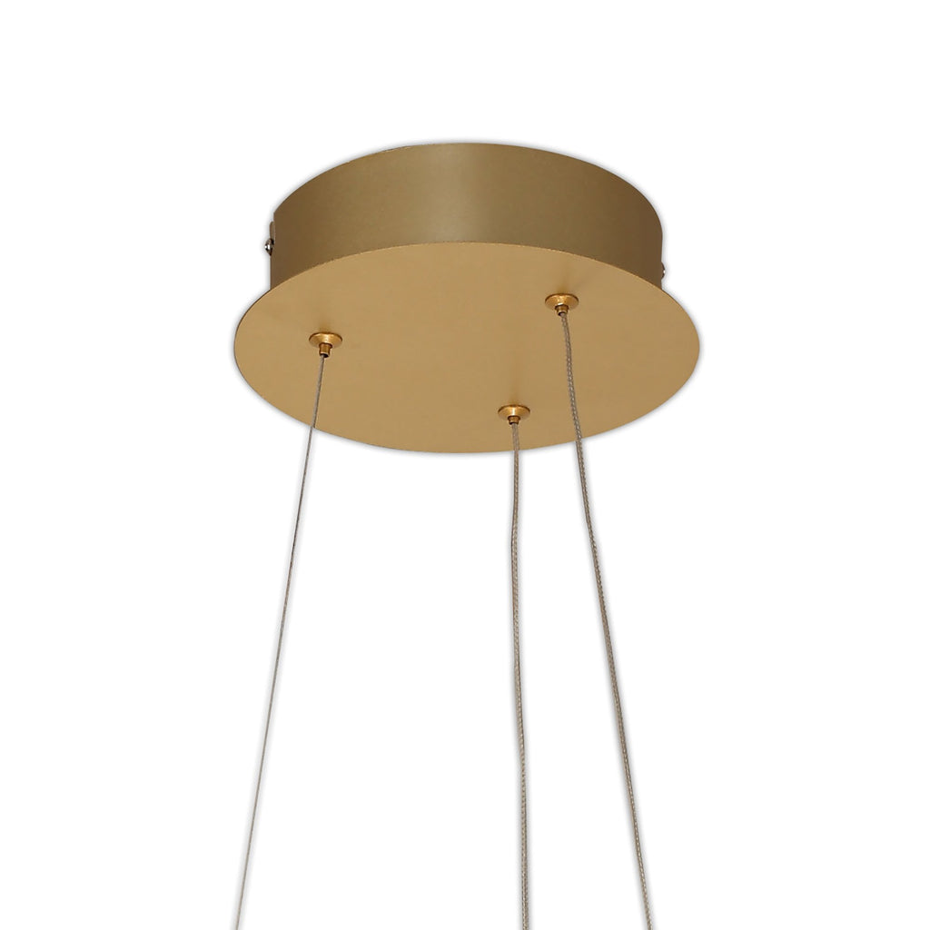 NL7077/DIM9 Brandon 1 LED Medium Pendant Sand Gold Opal