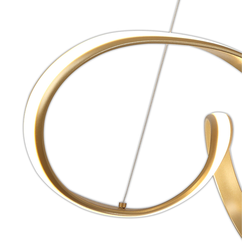 NL7078/DIM9 Brandon 1 LED Large Pendant Sand Gold Opal
