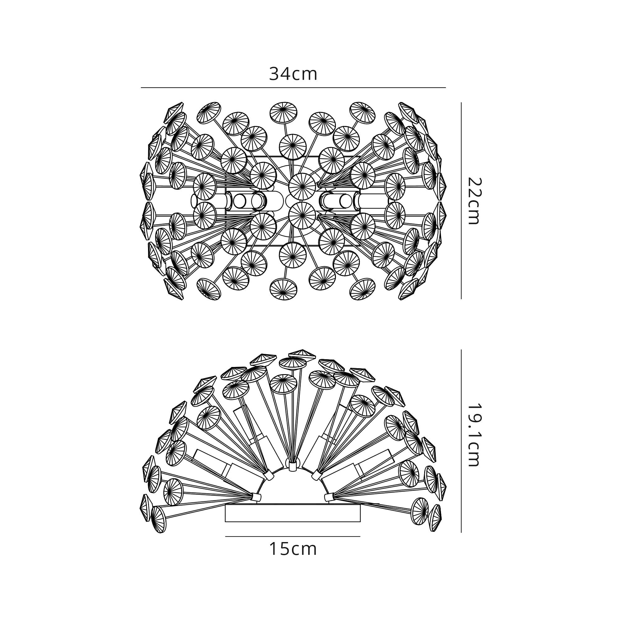 NL82019 Paris 4 Light Wall Light Polished Chrome Crystal
